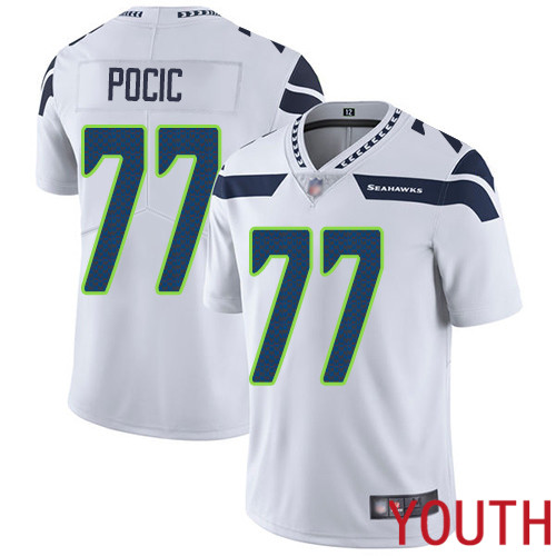 Seattle Seahawks Limited White Youth Ethan Pocic Road Jersey NFL Football 77 Vapor Untouchable